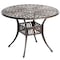 Gardenised Indoor and Outdoor Bronze Dinning Table Bistro Patio Cast Aluminum. QI003960T - alternate 1